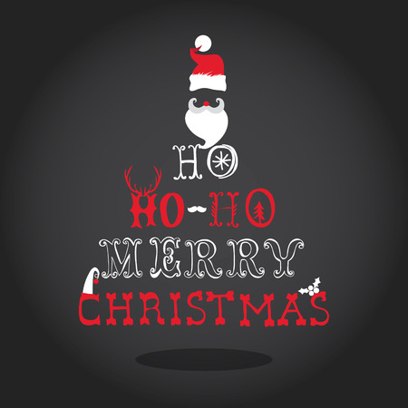 Christmas Typography Retro Card - in vectorのイラスト素材