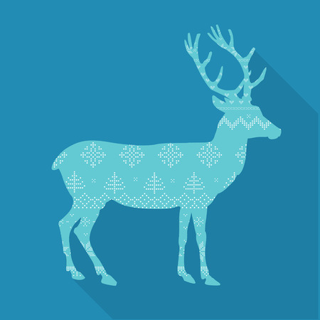 Christmas Deer in Scandinavian Style - vector illustrationのイラスト素材