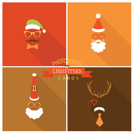 Christmas Retro Party Card - Photo booth Style - in vectorのイラスト素材