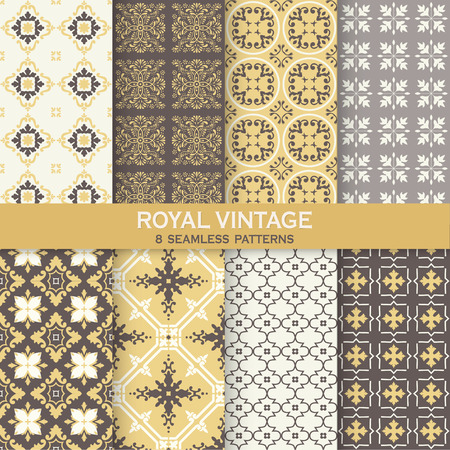 Seamless backgrounds Collection - Vintage Tile - for design and scrapbook - in vectorのイラスト素材