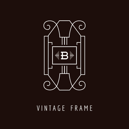 Art Deco Style Elegant Monogram - Design Template - in vectorのイラスト素材