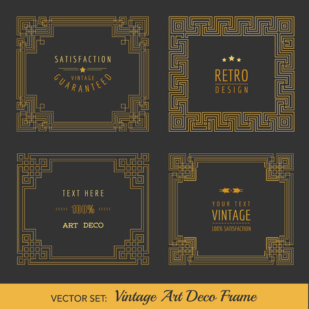 Art Deco Vintage Frames and Design Elements のイラスト素材