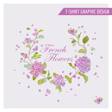 Floral Wreath Graphic Design - for t-shirt, fashion, printsのイラスト素材