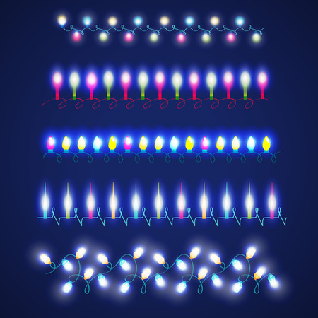 Christmas Light Bulbs Set - for design and scrapbook - in vectorのイラスト素材