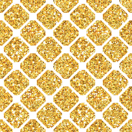 Golden Geometry Glitter Background - seamless pattern - in vectorのイラスト素材