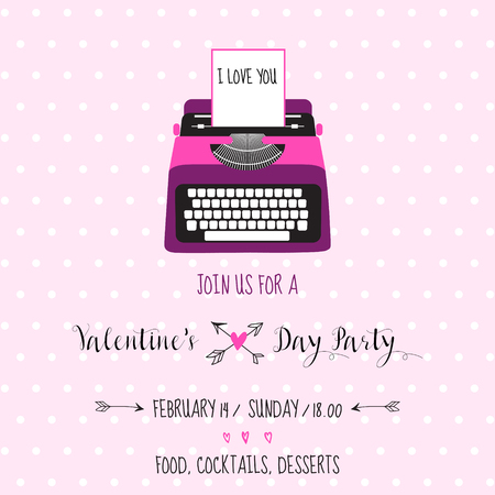 Invitation Valentine's Day Card - Love Card - in vectorのイラスト素材