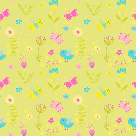 Baby Girl Seamless Background - for design and scrapbook - in vectorのイラスト素材