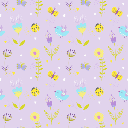 Baby Boy Background - Seamless Pattern for Design or Scrapbook - in vectorのイラスト素材