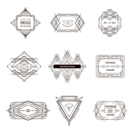 Art Deco Vintage Frames and Design Elements - in vectorのイラスト素材