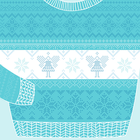 Christmas Ornamental Sweater Card - Ugly Party Sweater - in vectorのイラスト素材