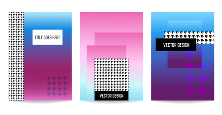 Abstract geometry style brochures templates set vector illustrations.のイラスト素材