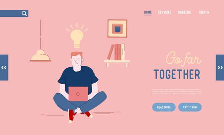 Office Worker Or Freelancer Creative Idea Website Landing Page