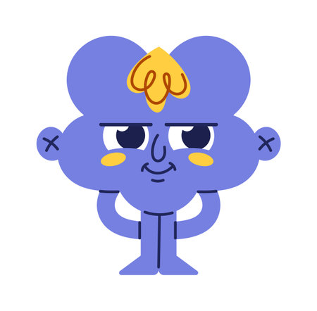 Cute smiling weirdoes character vector illustrationのイラスト素材