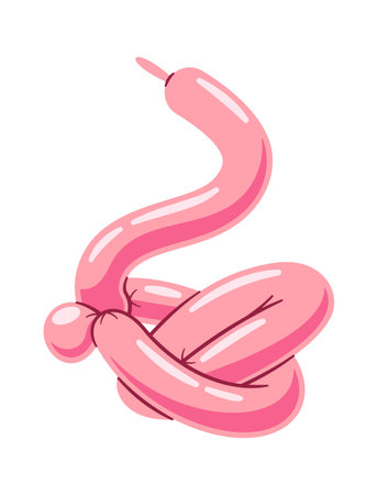 Pink swan twisted balloon toyのイラスト素材