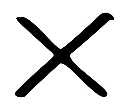 Hand drawn cross black checkmarkのイラスト素材
