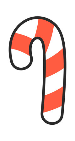 Striped candy cane Christmas confectionaryのイラスト素材