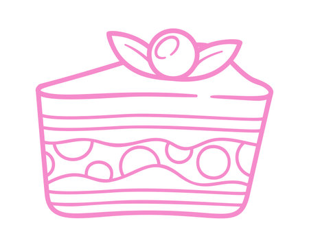 Cheesecake slice sweet dessert scribbleのイラスト素材