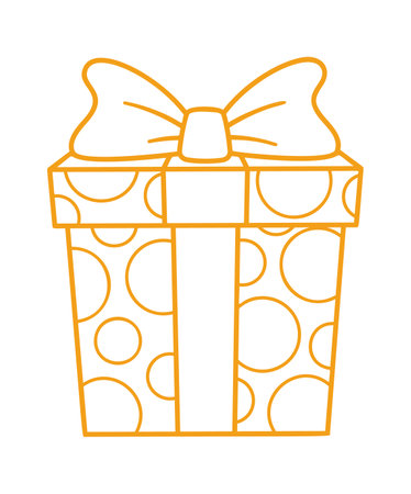 Cute Christmas gift package scribbleのイラスト素材
