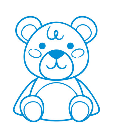 Teddy bear toy childish scribbleのイラスト素材
