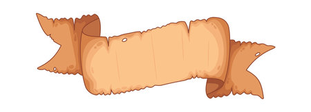 Ribbon shape aged paper parchmentのイラスト素材