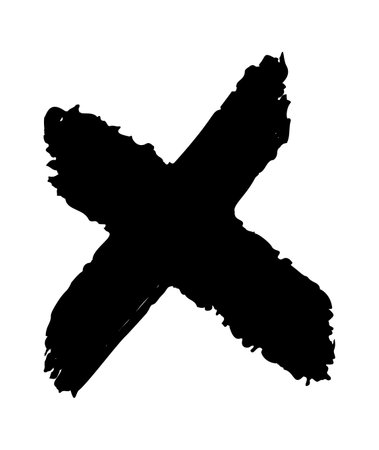 Handdrawn cross symbol brushstroke scribble