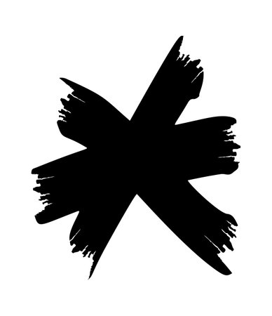 Hand-drawn doodle asterisk brush stroke