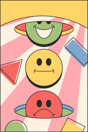 Groovy emoji changing mood banner
