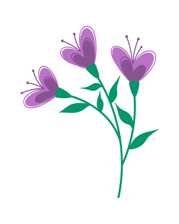 Wildflower herb abstract flower elementのイラスト素材