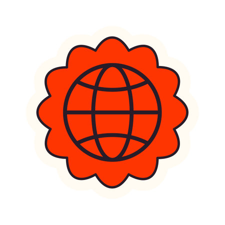 Earth flower pop art stickerのイラスト素材