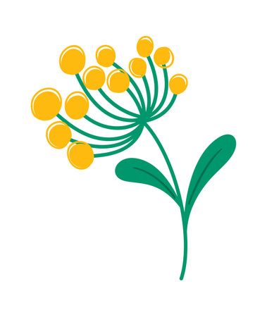 Blossom mimosa plant flower stemのイラスト素材
