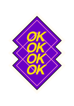 Ok cute pop art stickerのイラスト素材