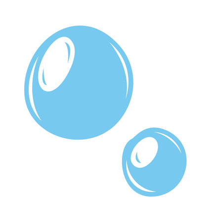 Water oxygen bubbles round dropletsのイラスト素材