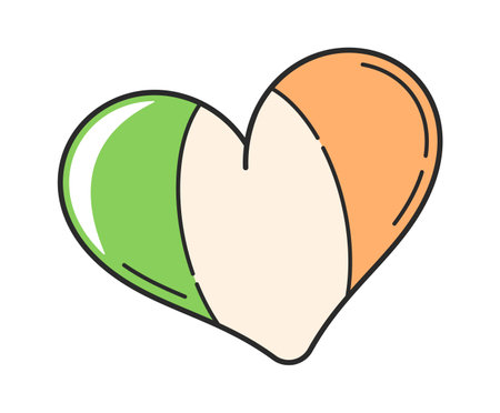 Striped colored heart Patrick dayのイラスト素材