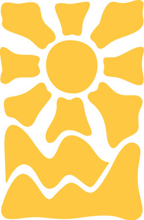 Hot yellow sun groovy poster