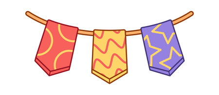 Colorful decorative flags string garlandのイラスト素材