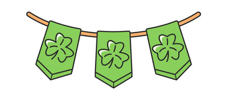 Patrick day festive flags garlandのイラスト素材