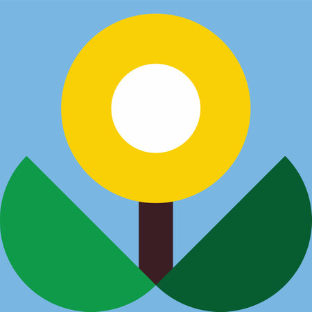 Sunflower cute geometry natural symbolのイラスト素材