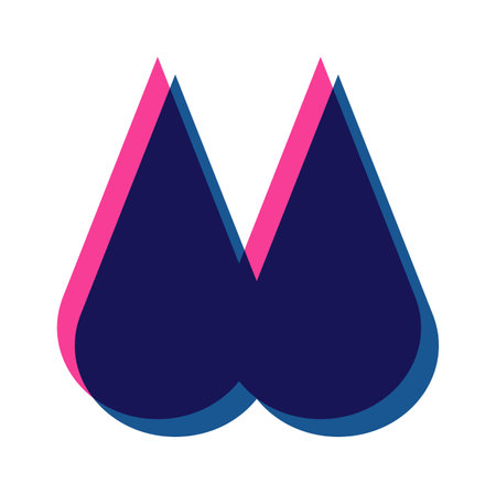 Water double drops risograph geometryのイラスト素材