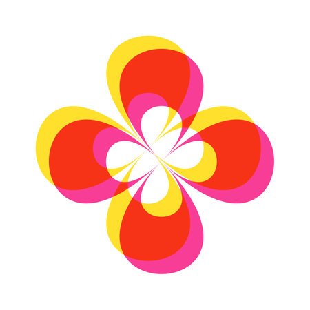 Flower riso print basic formのイラスト素材