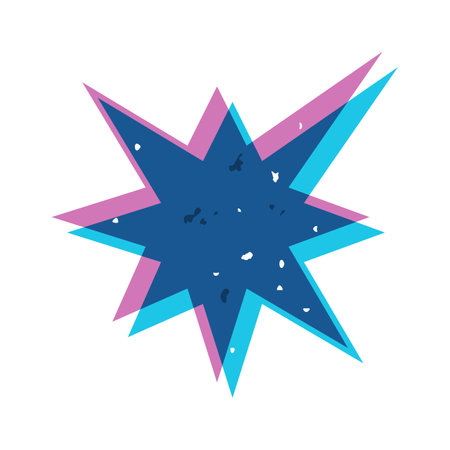 Star shape grunge risograph designのイラスト素材