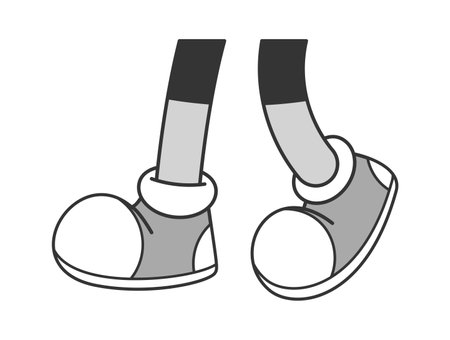 Cute retro groovy hippie legsのイラスト素材