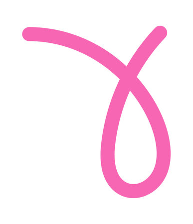 Pink squiggle loop drawing doodleのイラスト素材