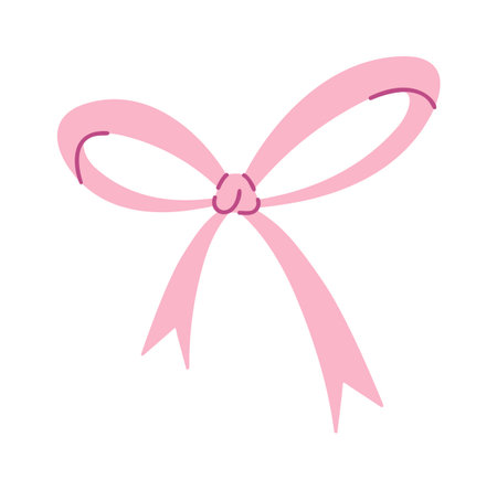 Bow pink ribbon knot patternのイラスト素材