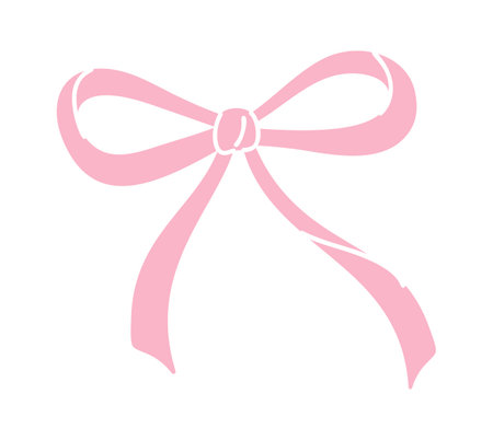 Bow knotted ribbon charming decorationのイラスト素材
