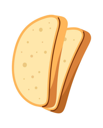 Freshly baked bread slice pairのイラスト素材