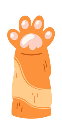 Kitten cute foot raised upのイラスト素材