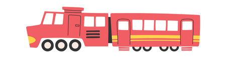 Red train hand drawn doodle