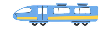 Cute hand-drawn high-speed electric train