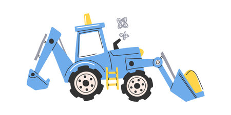 Farm tractor harvesting hand-drawn doodle