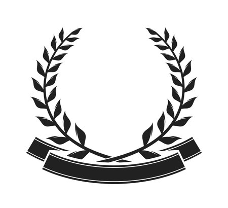 Heraldic laurel wreath trophy labelのイラスト素材